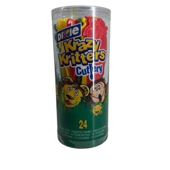 Dixie Krazy Kritters Cutlery Combo Pack 24 Each Sealed - Picture 1 of 6